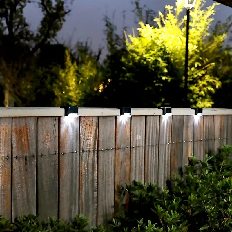 8 luces LED solares para exteriores, opciones de luz cálida y fría (blanco/cálido), diseño de plástico, ideal para iluminación de terrazas, escaleras, cercas y jardines, luces solares para exteriores, eficiencia energética