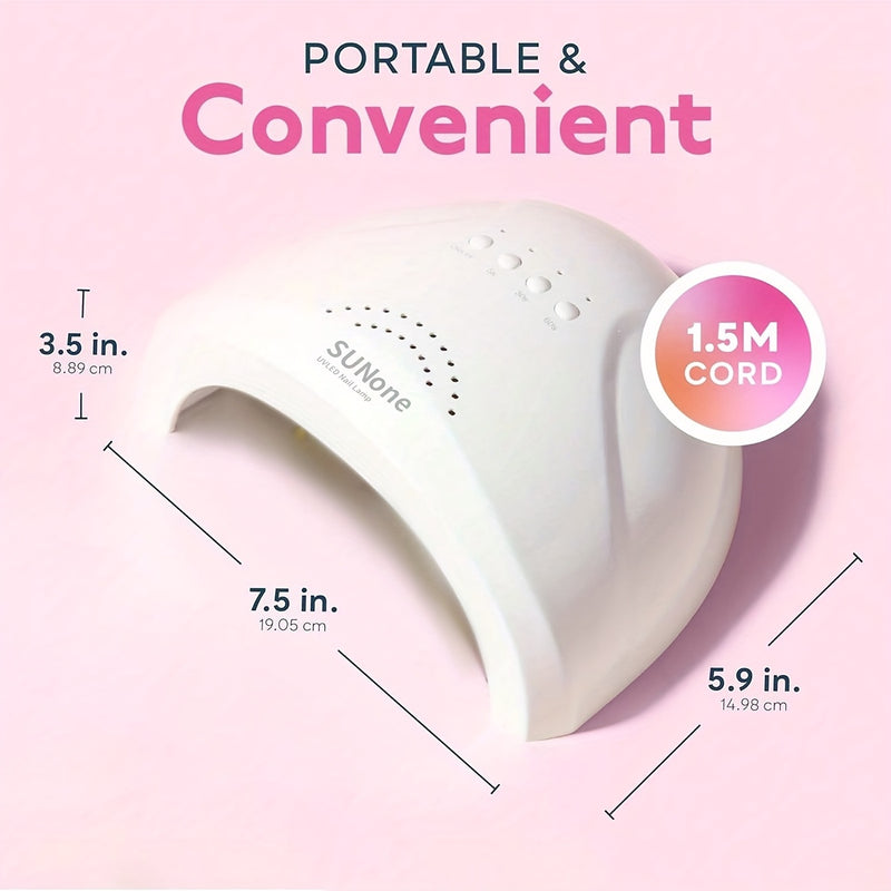 Lámpara de uñas Sun One - LED de alta potencia, sensor inteligente, temporizador de 3 modos, plástico hipoalergénico, secador de uñas profesional para resina y gel, cuidado de uñas | Lámpara de uñas moderna | Diseño elegante, secador de uñas