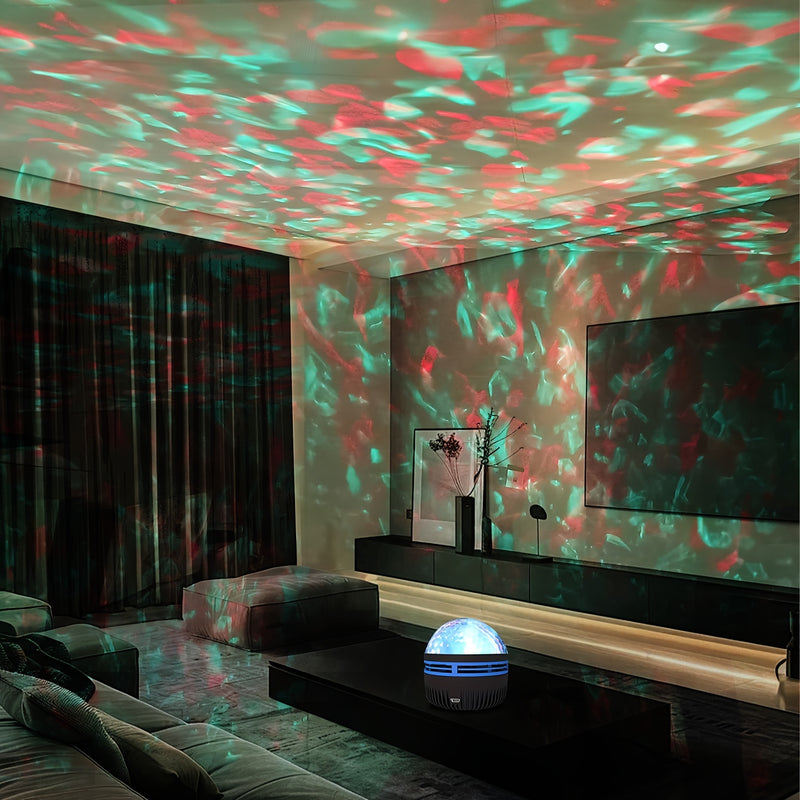 Encantadora Luz Nocturna LED de Ondas de Agua con Control Remoto - Luz de Escenario de Bola de Cristal Alimentada por USB para Dormitorio, Sala de Juegos y Ocasiones Especiales