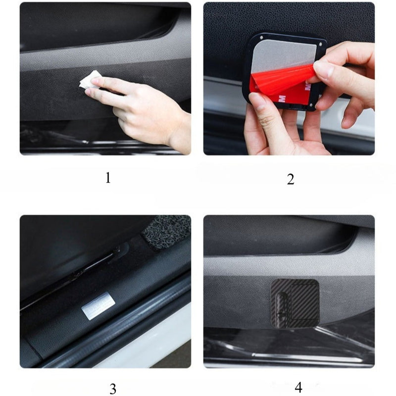 Pack de 2 Luces Proyectores para Puertas de Coche - Alas de Ángel con Diseño en Fibra de Carbono , LED Ultra-Brillante de 500LM a Batería (Baterías No Incluidas) para Autos, Entradas y Eventos, Iluminación Inmersiva, Proyector de Luz para Puerta de Coche