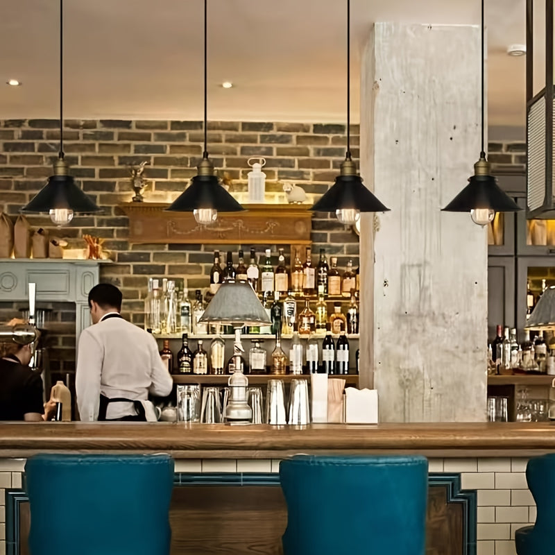 Conjunto de 3 lámparas colgantes de lujo nórdico retro moderno - luminaria de techo, instalación semienterrada, pantalla metálica desmontable, adecuada para mostrador de bar, comedor, cocina, sala de estar, hotel y otra iluminación comercial (sin bombill