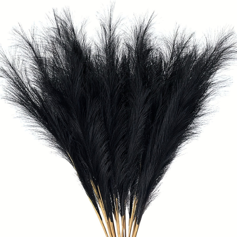 16 piezas de hierba de las pampas artificial, ramo negro esponjoso de 55.12 cm, decoración bohemia para el hogar, bodas, fiestas y arreglos en florero