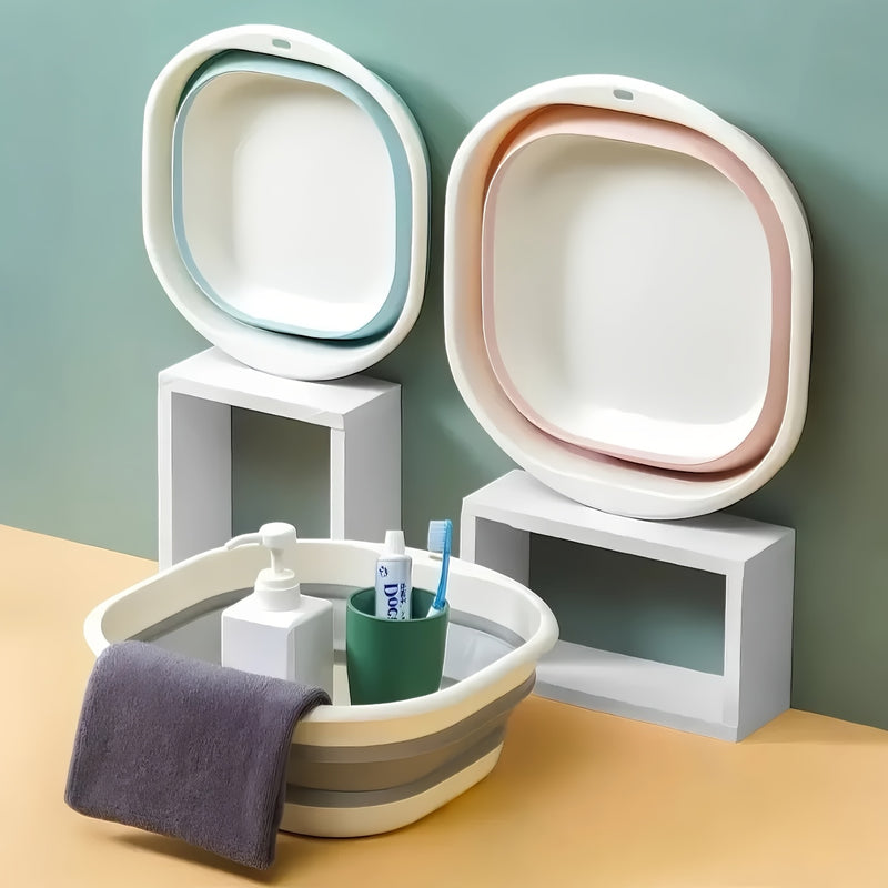 Fregadero plegable de 12 opciones - Lavabo portátil, material plástico duradero, adecuado para viajes, hogar, uso como lavado facial, baño de pies, fregadero de ducha para baño y autocaravana, regalo de almacenamiento para el hogar.