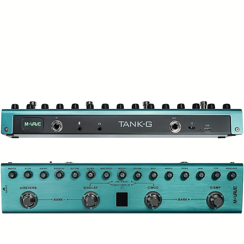 Pedal de efectos de guitarra TANK-G Multi-Function | 36 presets editables | Conexión inalámbrica + monitorización de auriculares | Soporta grabación móvil | Batería recargable incorporada + interfaz de audio, pedal de efectos de guitarra
