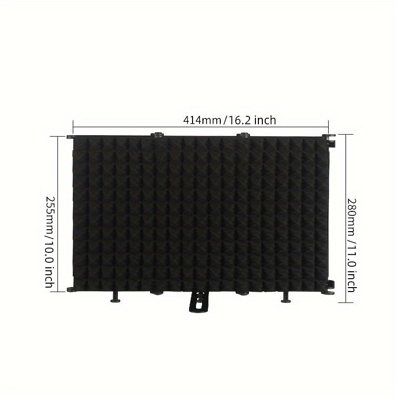 Pantalla de Absorción de Sonido de Espuma de Alta Densidad para Grabación Vocal, Micrófono de Reducción de Ruido con Paneles Acústicos Negros, Compatible con Todos los Micrófonos de Condensador, Equipo de Estudio para Voces Más Claras, Micrófono para Can
