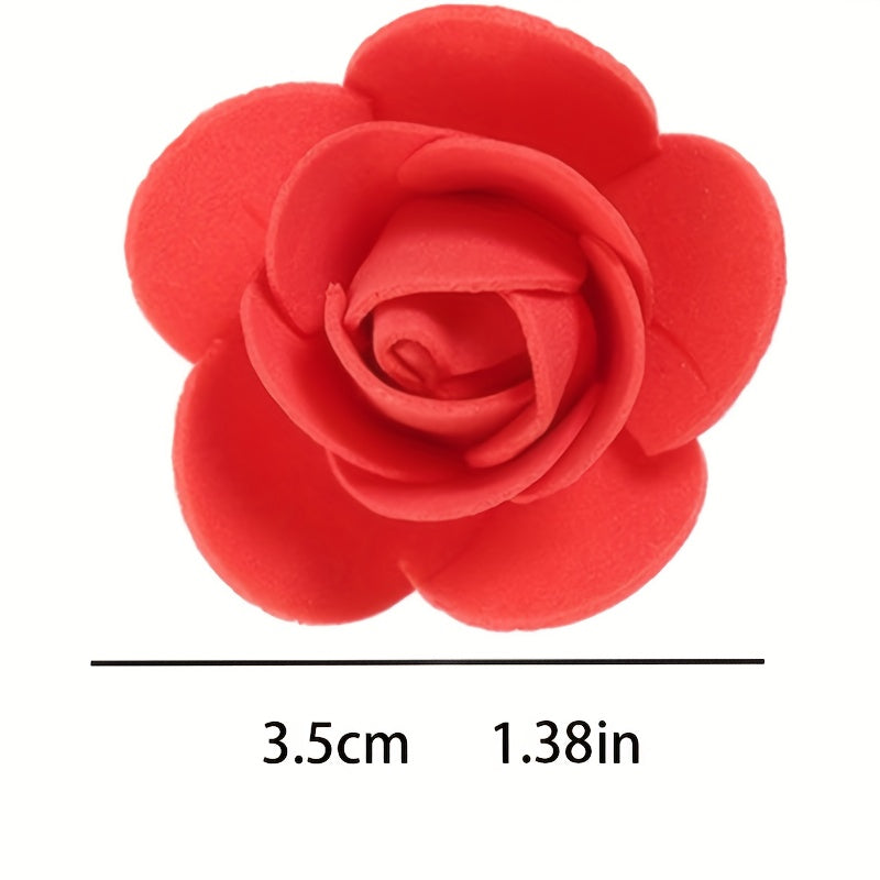 500 piezas/paquete 1.38 pulgadas/3.5 cm Cabezas de rosa de espuma artificial, Flor artificial Decoración del hogar, Decoración de cumpleaños de boda, Ideal para manualidades DIY Caja de regalo Regalo de San Valentín Decoración navideña