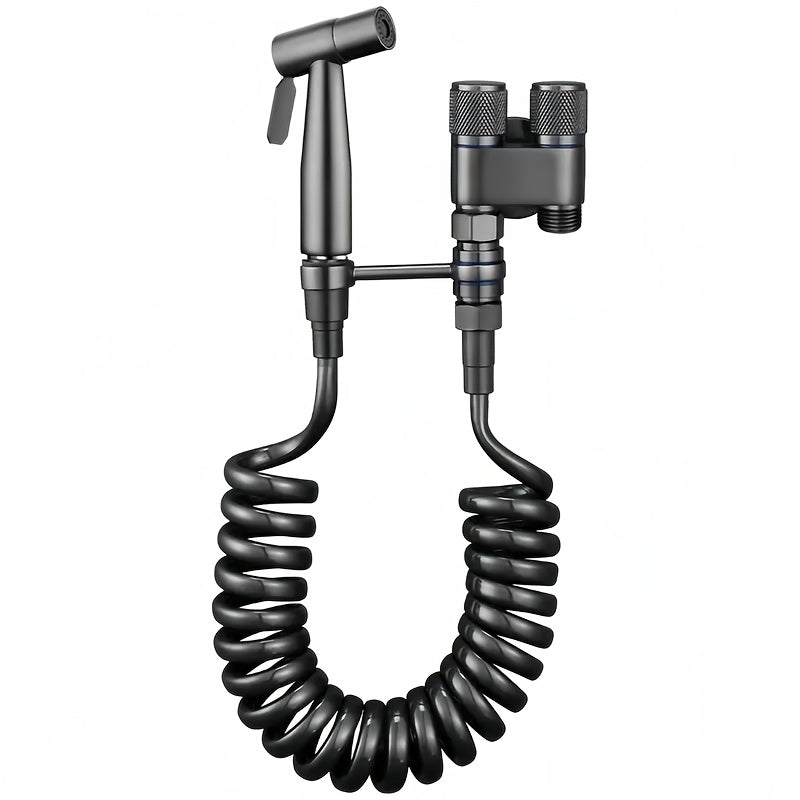 Juego de regadera de acero inoxidable 304, color gris metalizado, válvula de doble salida con manguera suave de 78 pulgadas, fácil instalación, ahorro de agua, limpieza higiénica, función de masaje suave, no requiere electricidad