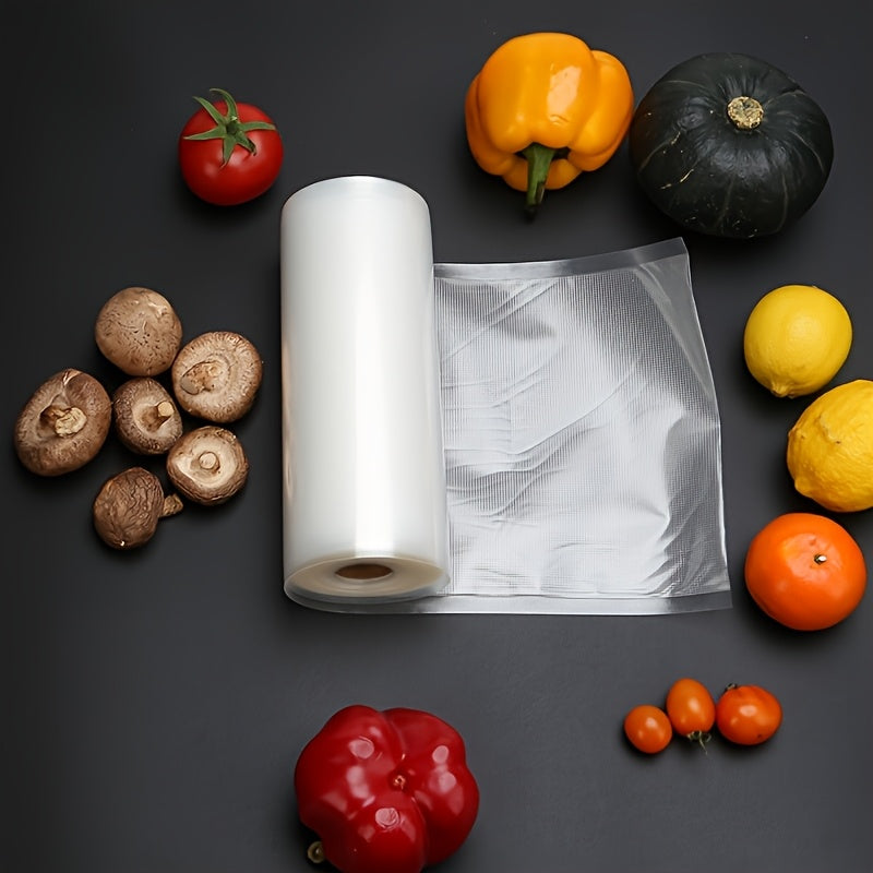 Rollo de Bolsas para Sellado al Vacío de 20 cm de Ancho y 10 m de Largo para Almacenamiento de Alimentos - Rollo Hermético Extra Grueso para Mantener la Frescura de Carne, Queso, Verduras y Frutas, Resistente para Congelador, Mantiene los Alimentos Fresc