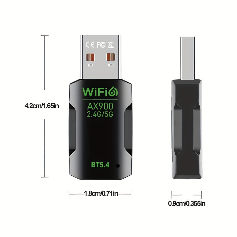 Adaptador WiFi USB, receptor WiFi 900m | Alta velocidad 802.11ac | 5dBi Dual Band 2.4/5.8GHz adaptador de red inalámbrica para PC/ escritorio/ tableta/ portátil, compatible con Windows, Mac OS X1