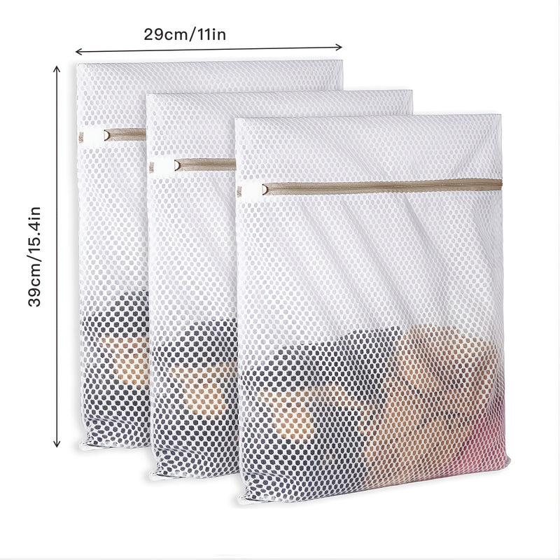 3 piezas de bolsas de malla tipo panal para ropa delicada, resistentes y reutilizables, bolsa de viaje para lencería, ropa, jeans, toallas y calcetines