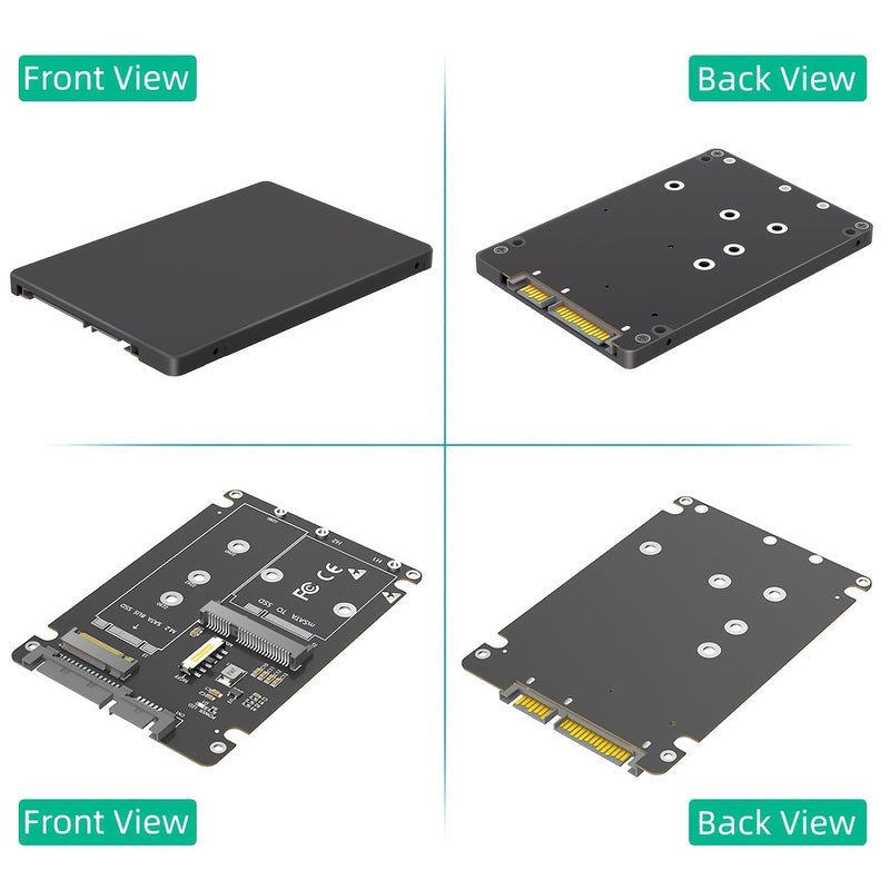 Adaptador 2 en 1 M.2 NVME Key B y mSATA SSD con carcasa de plástico - Conectado por USB SATA III 2,5, no compatible con RAID, admite M.2/SATA híbrido y almacenamiento externo, conectividad versátil, diseño moderno, construcción duradera