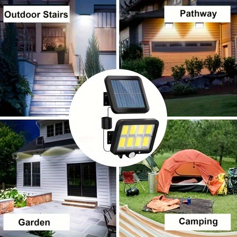 1/2/4 piezas de luz solar para pared, panel solar ajustable, 3 modos de funcionamiento, luz solar super brillante desmontable para porche, control remoto, montaje en pared, adecuado para pared, patio, garaje, jardín, patio y acera, con sensor infrarrojo,