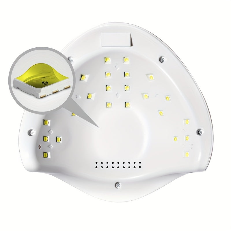 Base Desmontable / Lámpara de Uñas LED con Doble Fuente de Luz, 24 Luces LED, Temporizador y Sensor