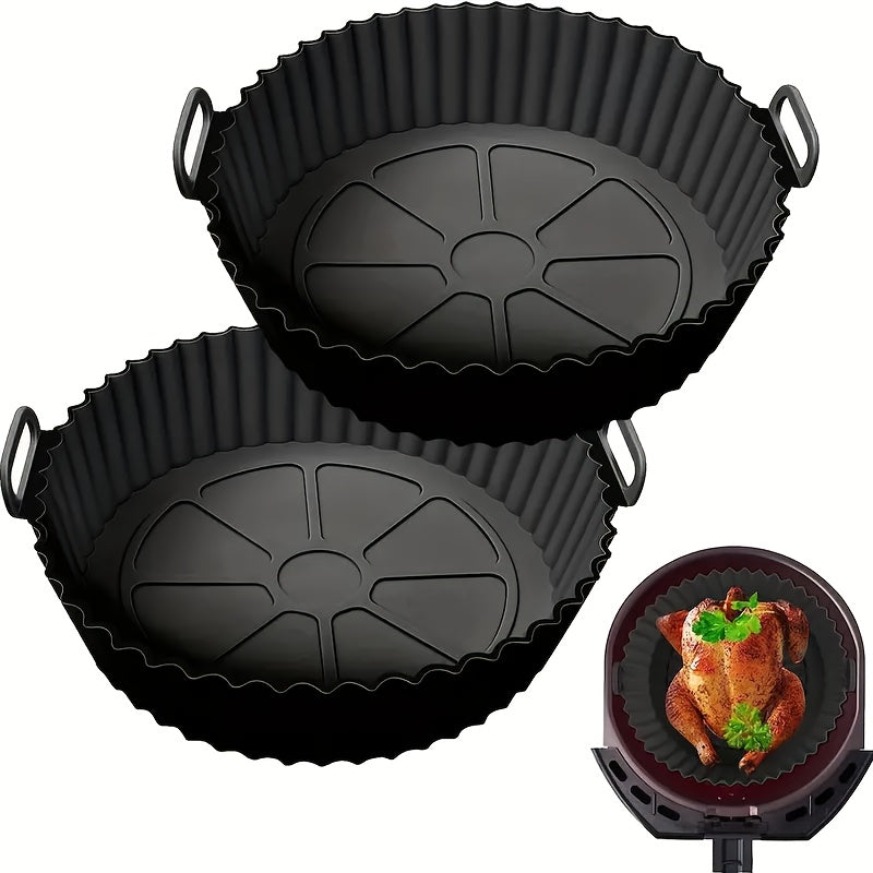 2 piezas de almohadillas para freidora de aire, fáciles de limpiar y anti-suciedad, reutilizables, accesorios para freidoras de silicona, accesorios de cocina, almohadillas desechables para contacto con alimentos