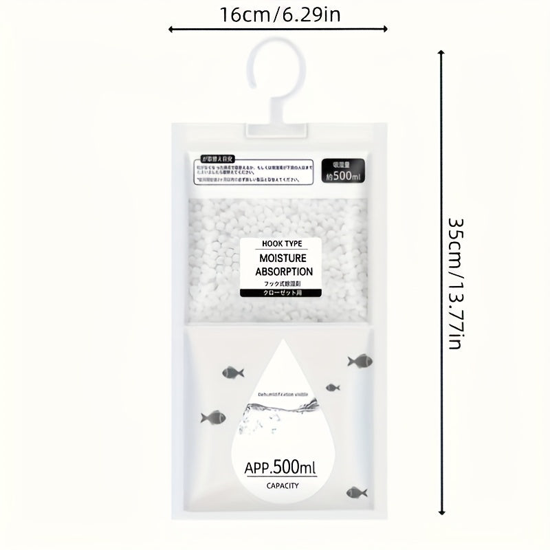 1/3/6 Bolsas de deshumidificador de material nuevo mejorado, deshumidificadores colgantes para dormitorios interiores y armarios para prevenir la humedad.