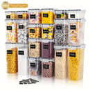 5/10/15/20/30 Paquete de recipientes herméticos para almacenamiento de alimentos - Botes de plástico sin BPA para cereales, harina, avena - Aptos para lavavajillas, incluye etiquetas y rotulador, manual, forma rectangular, no necesita electricidad