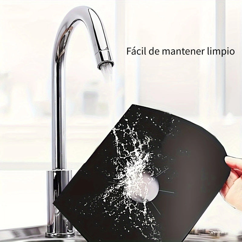 Juego de 4 tapetes reutilizables para quemadores de estufa para proteger la superficie de la estufa, ideal para herramientas y accesorios de limpieza de cocina, sin batería, accesorios para cocina de RV.