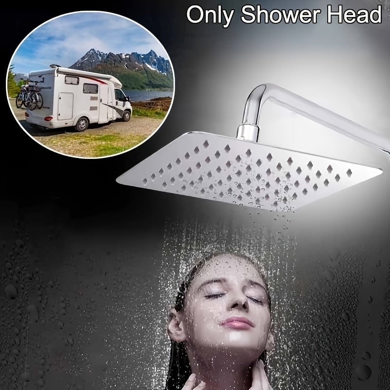 Cabezal de ducha grande de acero inoxidable de 20.32 cm, cuadrado y redondo, para montaje en techo, con control desviador, acabado pintado contemporáneo, fácil instalación por inserción, múltiples ajustes de rociado, ideal para modernizar el baño, acabad