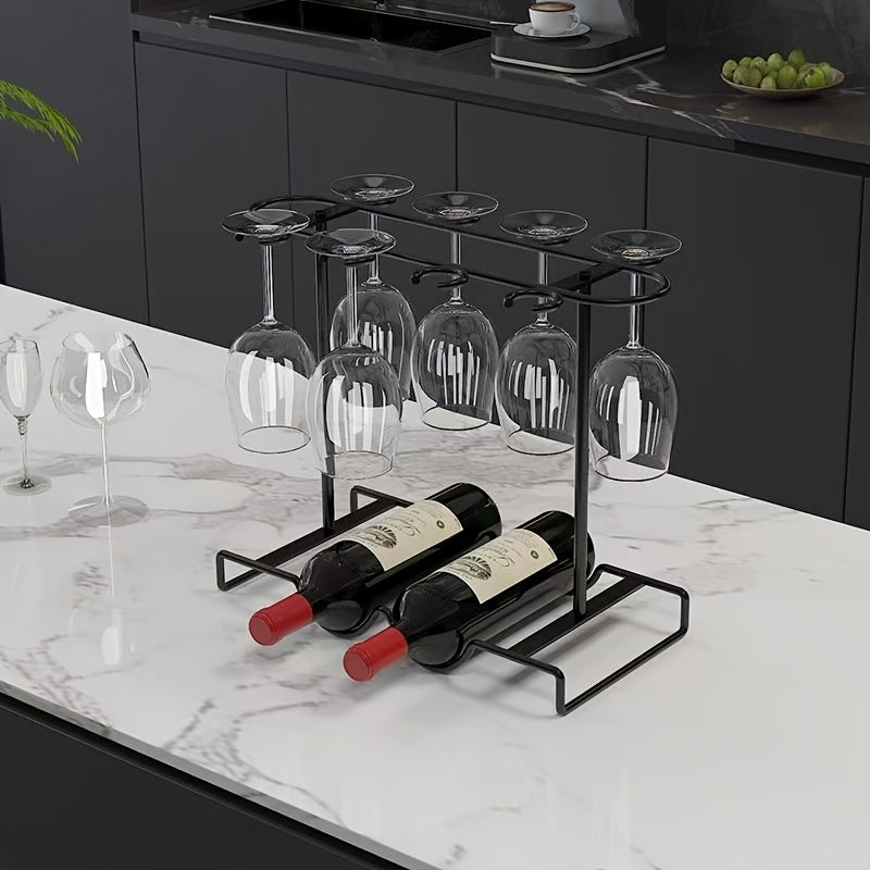 Estante de vino tinto de lujo de alta gama para el hogar Estante de vino de pie alto de vidrio invertido para colgar Armario de almacenamiento de vino