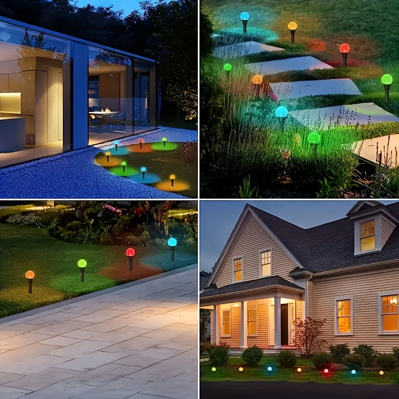 20pcs Luces de Jardín Solares con Cristales, Luces para Césped Exterior con 8 Modos de Iluminación, Apagado Automático Diurno y Encendido Nocturno para Verano, Camping, Navidad, Boda, Decoraciones de Camino de Cumpleaños