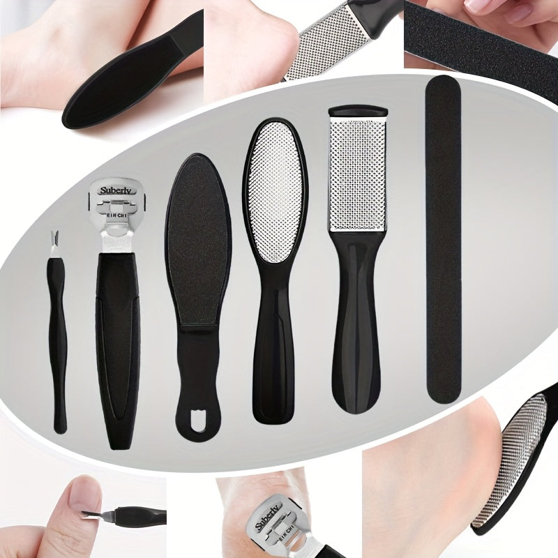 Juego de Cuidado del Pie de 8 piezas, Perfecto para Eliminar Piel Muerta y Herramienta Profesional de Pedicura, Dispositivo de Exfoliación Manual - Herramientas Seguras y Eficientes para el Cuidado del Pie Ideales para Uso en Casa