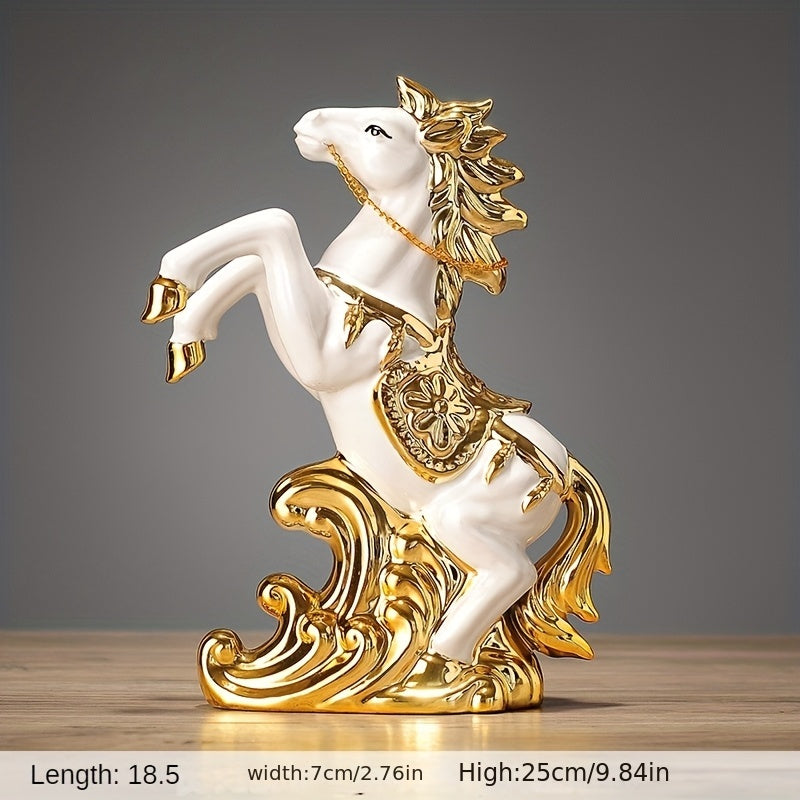 Elegante Figura de Caballo de Cerámica - Perfecta para Decoración de Hogar y Oficina, Regalo Ideal para Cumpleaños y Ocasiones Especiales