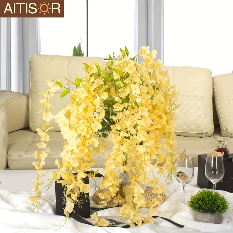 24 piezas de vides artificiales de wisteria, cadeneta colgante de flores de imitación para fiestas de cumpleaños, graduaciones, bodas, decoración de habitaciones, primavera, verano, hogar, Navidad, Acción de Gracias, otoño.