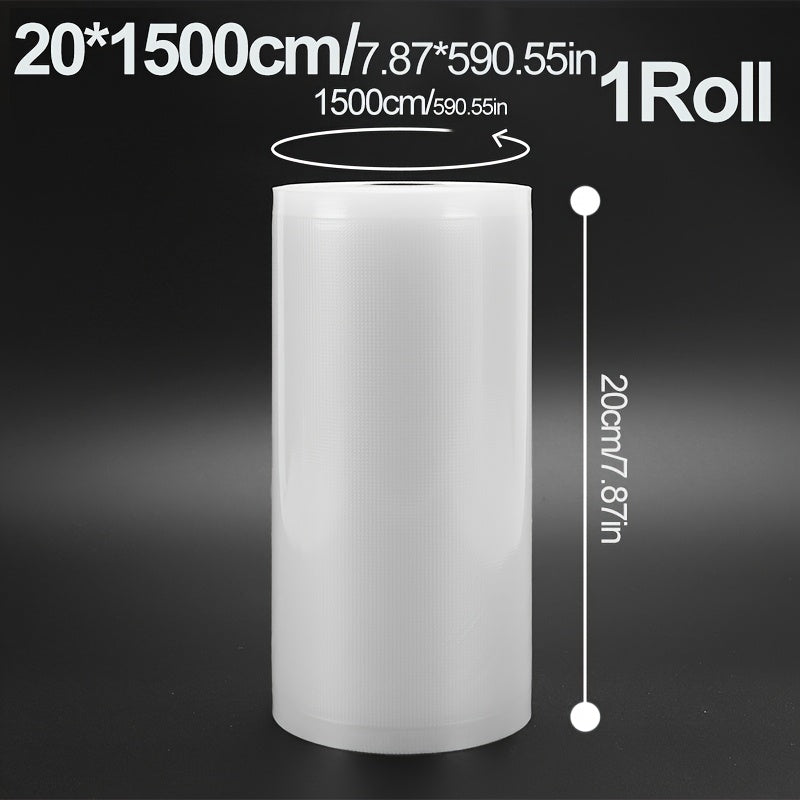 1 Rollo de Bolsas para Almacenamiento de Vacío - Opciones 20cm×10m o (20/25/30cm)×15m - Plástico Grueso de Calidad Comercial para Congelación, Sous Vide y Preparación de Comidas, Sellado Hermético, Libre de BPA y Resistente, Compatible con Todas las Sela