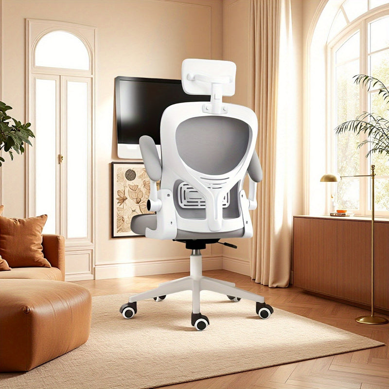Silla ejecutiva para hogar y oficina con marco ajustable, inclinación manual, malla cómoda y transpirable, sin cojín, base giratoria de 360° con 5 ruedas disponibles en 3 colores.