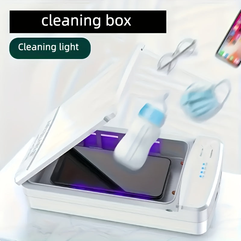Caja esterilizadora portátil USB para salón de uñas, pinzas, tatuajes, tijeras, joyas, teléfonos celulares, relojes, llaves - Sin pantalla, sin fragancia, material plástico, no necesita batería, regalo perfecto para vacaciones, herramientas de cuidado de