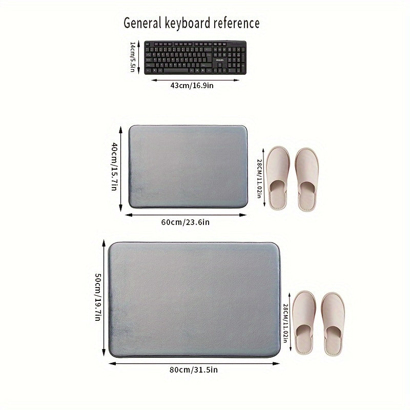 Alfombra de Baño de Esponja Ultra-Suave 25D Gruesa - Antideslizante, Absorbente para Decoración del Hogar, Perfecta para Cocina, Lavandería y Dormitorio, Alfombras de Baño