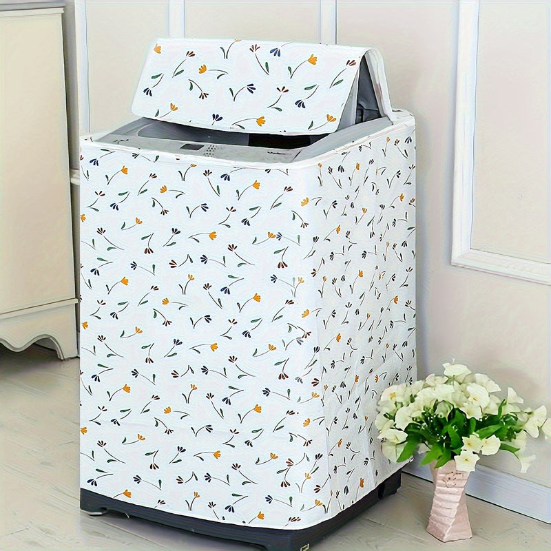 1pc Funda para Lavadora con Diseño Elegante de Campanillas y Flores Amarillas - Protector UV/Antidesvanecimiento/Polvo, Compatible con Lavadoras Frontales y Monoblocos, Tapa Lavable en Máquina de PE, Apto para la Mayoría de Lavadoras Estándar, Material D