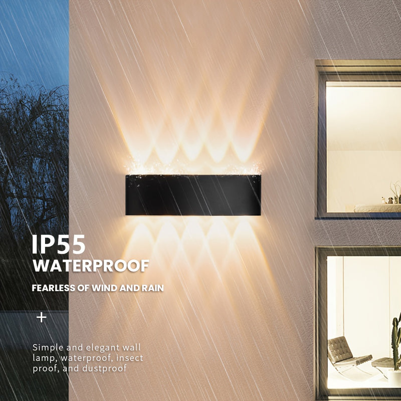 Linterna de Pared LED Moderna IP55 Impermeable ABS 85-265V Fácil Instalación, Luz de Pared Arriba y Abajo para Salas Dormitorios Pasillos Escaleras Cocinas Baños Restaurantes Porches