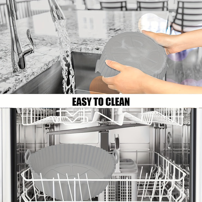 2 unidades de Ollas de Silicona Reutilizables para Freidora de Aire - Antiadherentes, Fáciles de Limpiar, Líneas para Ninja, Tower, COSORI - Esenciales de Cocina de Reemplazo para Papel de Horno Desechable