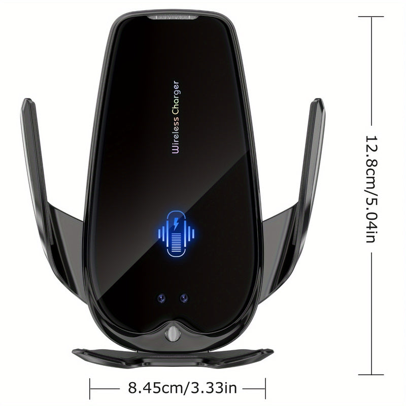 Cargador de coche inalámbrico de 15W con auto-enganche, rotación de 360° - Conector USB, compatible con iPhone 17/16/15/14/13/12/11 Pro Max/Xs, Samsung Galaxy S24 Ultra/S23/S22/S21/S20/S10+, teléfonos de Google y más - Sin batería, carga rápida de 15W