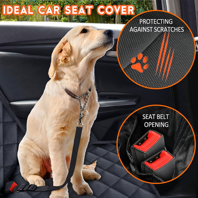 Funda para asiento de auto para perros, impermeable y acolchada de lujo, protectora de asientos traseros largos, antideslizante, compatible con la mayoría de autos, camionetas y SUV con apoyabrazos central