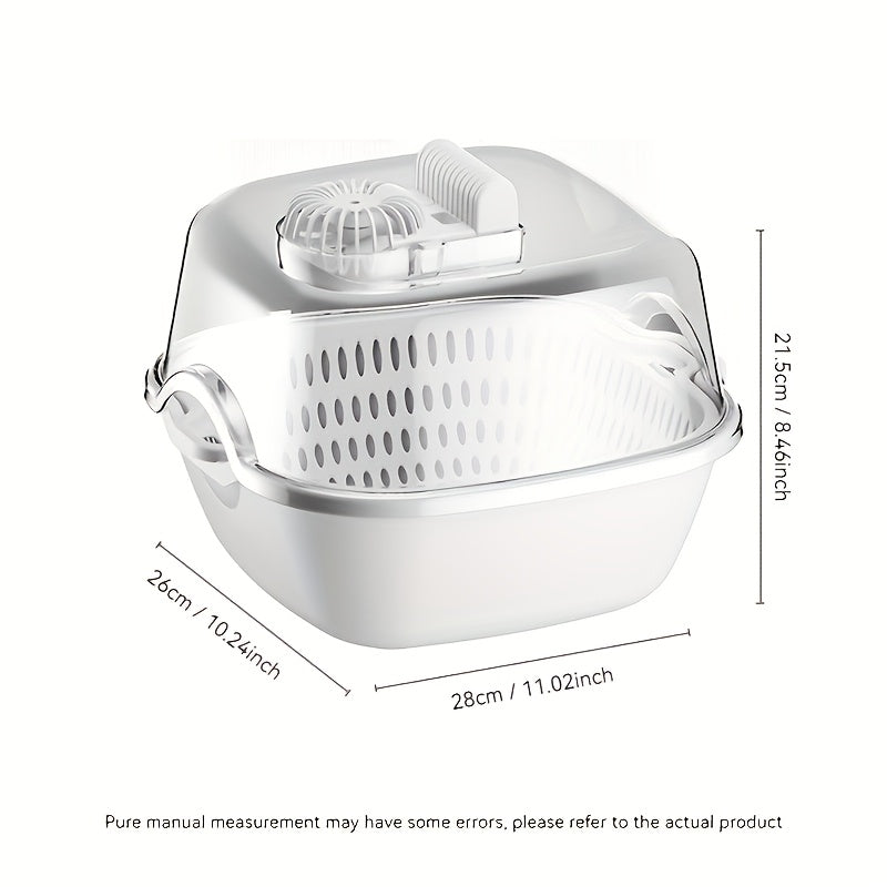 1 estuche de cesta multifuncional con pantalla digital, alimentado por USB, para descongelar, lavar, limpiar y descongelar carne, mariscos, frutas y verduras. Funciona en silencio, ideal para el hogar, el coche, los viajes en RV, los utensilios de cocina