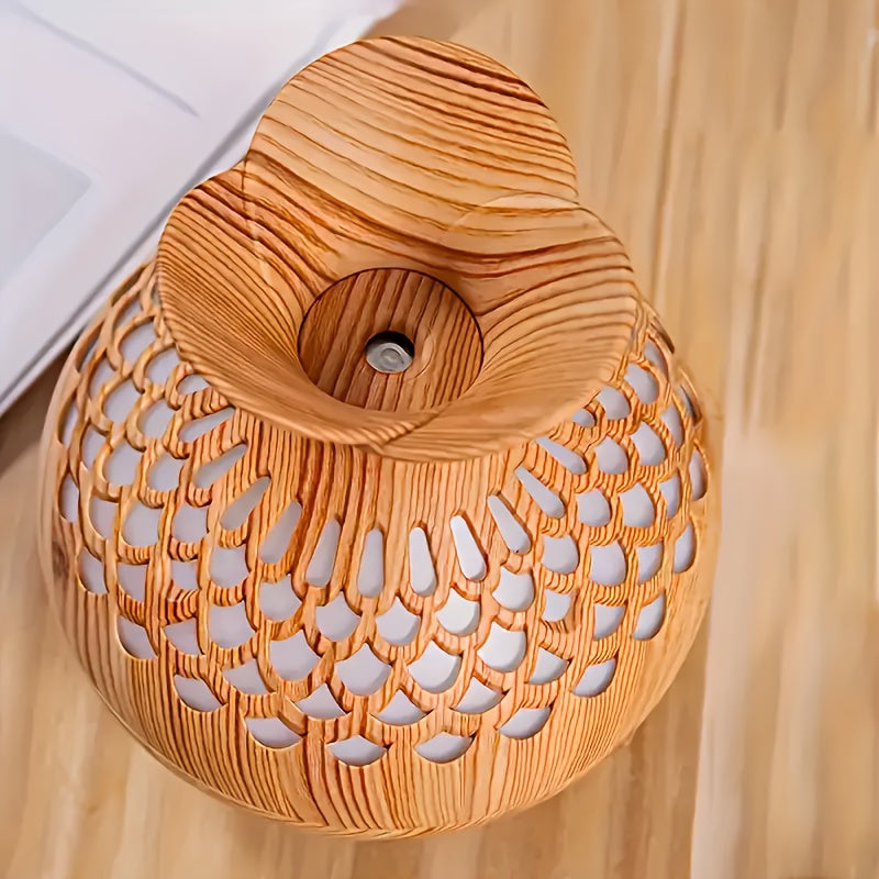 Difusor de aromaterapia de gran capacidad con diseño en madera real, alimentado por USB, iluminación suave para mejorar la calidad del aire, ideal para sala y dormitorio