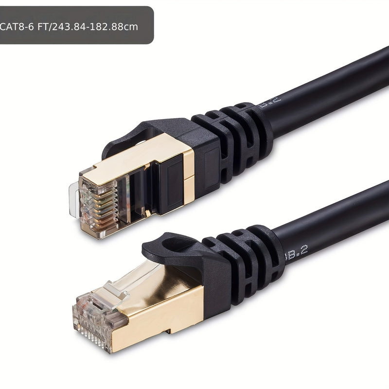 Cable Ethernet blindado CAT8, de 1.64 pies a 32 pies - Uso intensivo en interiores/exteriores, 40 Gbps, 2000 MHz Cable de red SFP+ para enrutadores y módems, Cable Ethernet de alta resistencia | Cable blindado | Cable Ethernet duradero