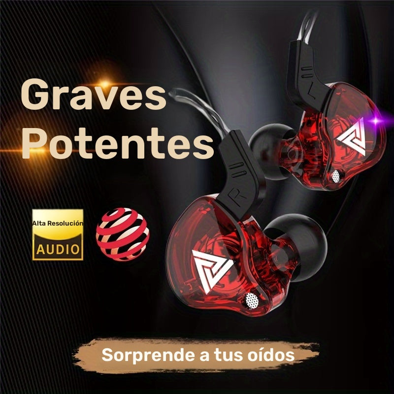 Auriculares Intraurales de Alta Fidelidad QKZ FiLe, Auriculares con Cable y Micrófono, Cancelación de Ruido de Subwoofer, Monitor para Juegos y Música, Plástico Duradero, Cable de 120cm/47.24 pulgadas, Diseño de Colores Vivos