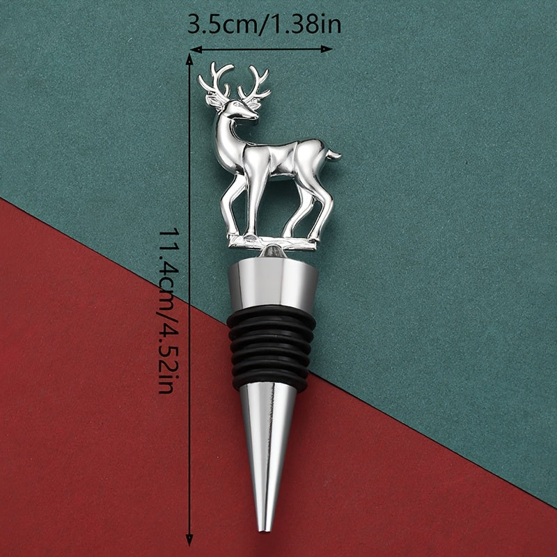 1 tapón para vino, tapón para vino con diseño de cervatillo, corcho para vino, tapón para conservar el vino fresco