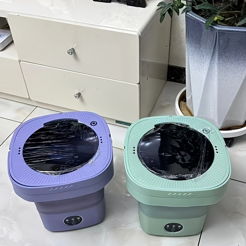 Máquina de Lavado Plegable Compacta y Portátil - Secado Rápido, Doble Propósito con Eliminación de Manchas Profundas, Ideal para Residencias Universitarias y Uso Doméstico, Cuadrada, Enchufe US 110V-130V