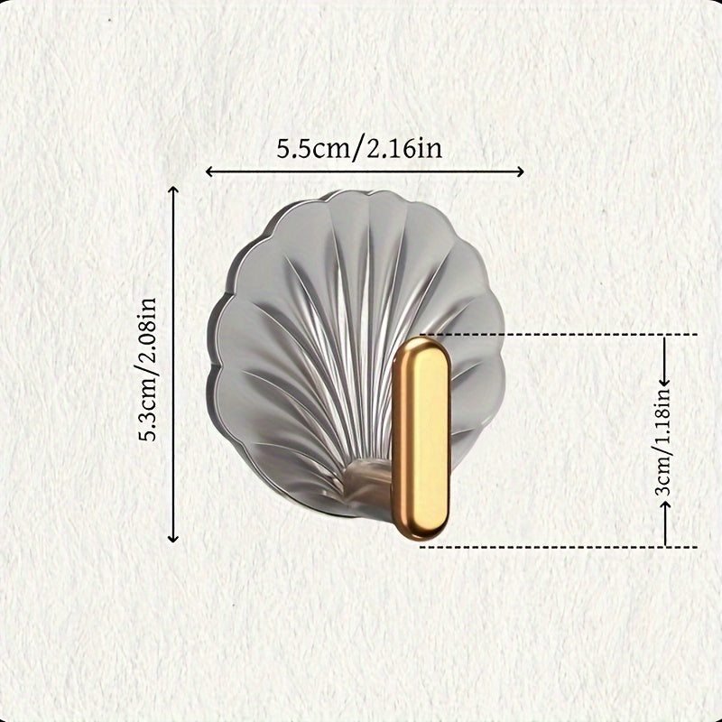 Ganchos Adhesivos Multiusos Impermeables y Ligeros sin Taladro, Bañados en Oro para Cocina y Baño, Paquete de 4