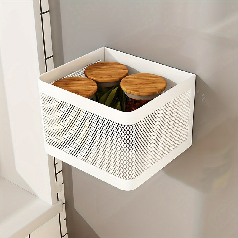 1pc Soporte Magnético de Almacenamiento Lateral para Refrigerador de Cocina, Cesta Colgante para Hueco de Placa
