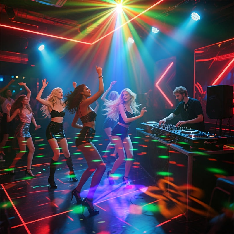Proyector portátil de ángulo ancho USB2025, RGB, modo multi, control de voz de DJ, iluminación ajustable, fiesta de cumpleaños, karaoke, baile, gimnasio, club, transmisión en vivo, fotografía, luz ambiental para Navidad, Halloween, boda, San Valentín, an