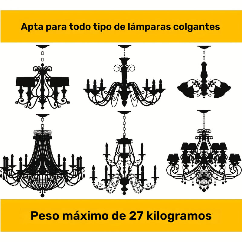 Kit de Tejado de Bronce Vintage de Alta Resistencia con Cadena de Luz Colgante de 97.54cm - Fácil Instalación, Alta Capacidad de Carga para Lámparas de Araña y Luces de Techo