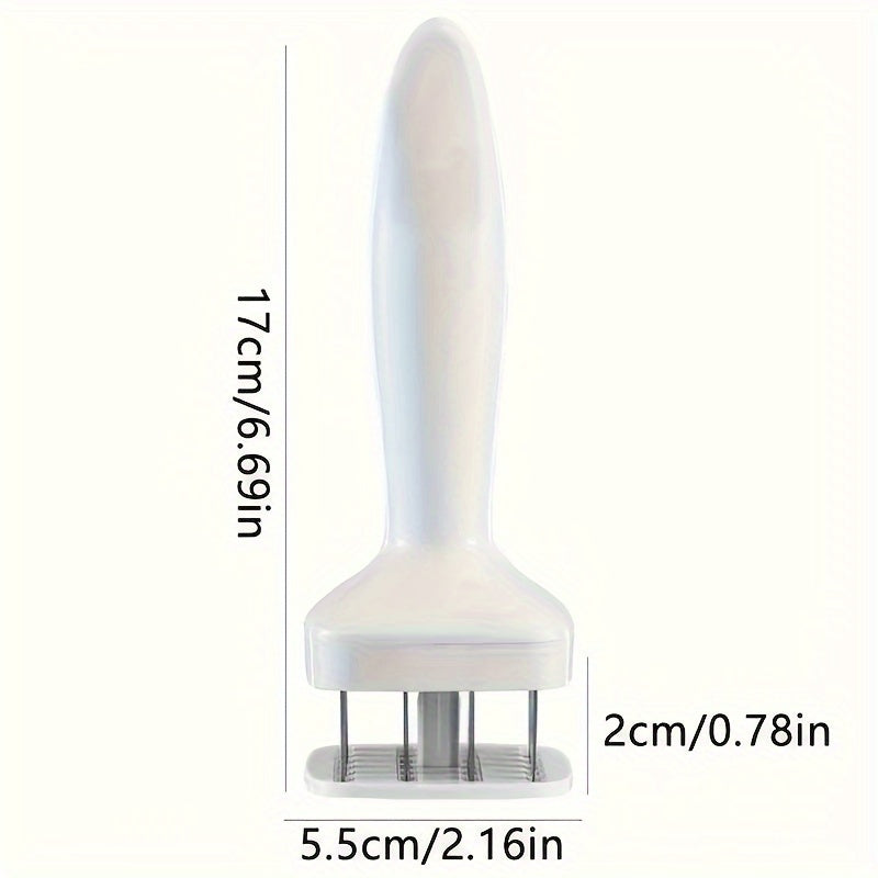 Ablandador de carne de acero inoxidable con 24 cuchillas de aguja - Herramienta de cocina de metal para carne de res, pavo, bistec, cerdo - Martillo ablandador duradero para artículos esenciales de cocina