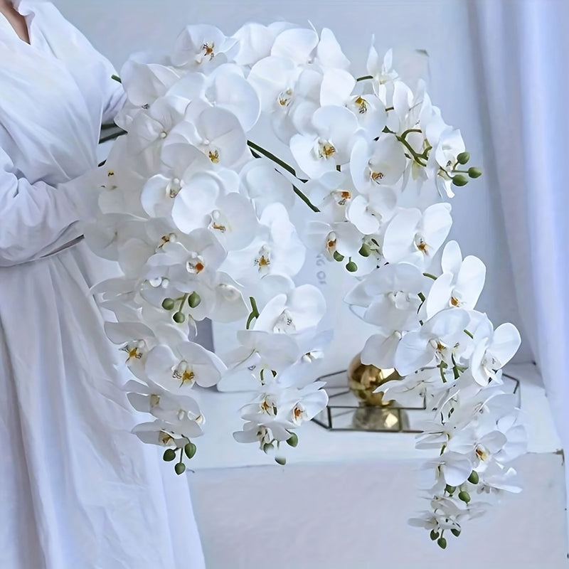 Conjunto Elegante de 6 Guirnaldas de Orquídeas Artificiales - Orquídeas Mariposa para Decoración del Hogar y Bodas, Regalo Perfecto para San Valentín, Día de la Madre, Navidad y Año Nuevo, Flor de Lan, Decoración de Patio