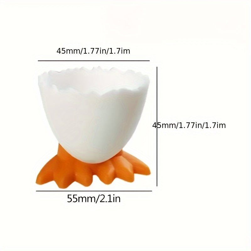 Juego de 1/4 piezas de portahuevos con forma de cáscara de huevo creativos, material de PP seguro, vajilla auxiliar para huevos, ideal para hogares, restaurantes, cocinas y desayunos