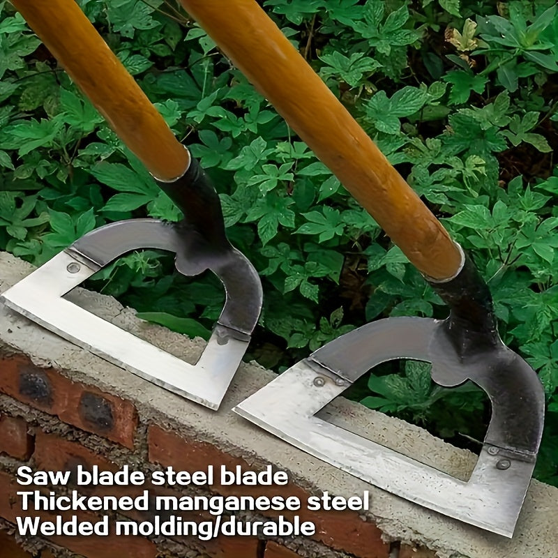 Hacha hueca de acero de manganeso de alta resistencia - Herramienta de desmalezamiento con punta gruesa y forma de corazón para la eficiente eliminación de malezas, hacha de jardín duradera y resistente a la herrumbre para jardineros y agricultores, ayud